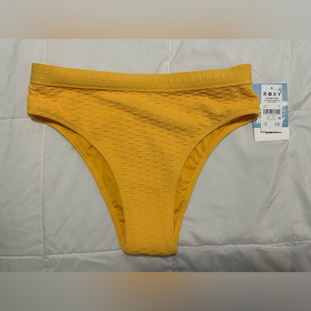 Roxy Yellow Textured Bikini Bottoms